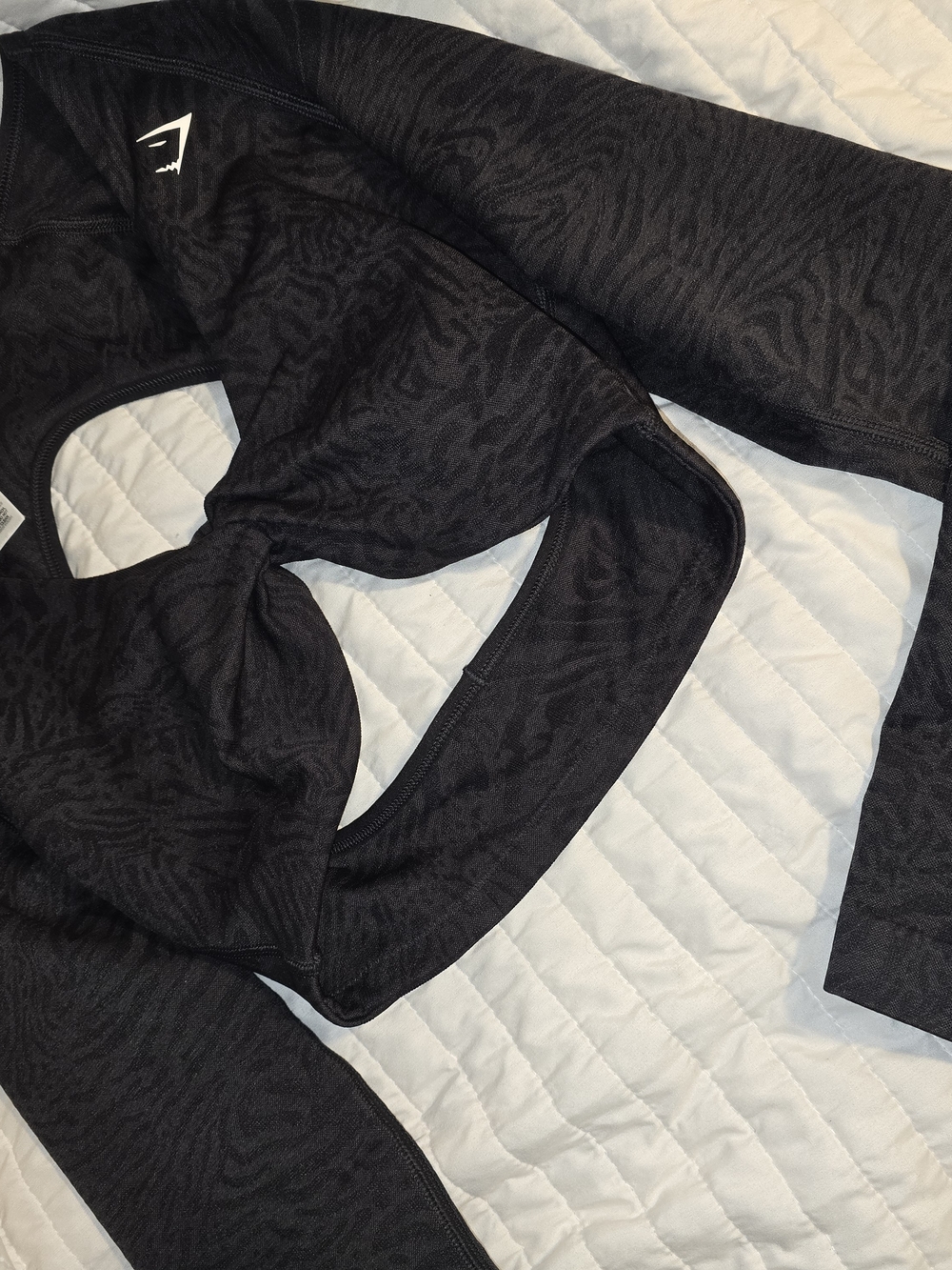 Gymshark Black Zebra Print Long Sleeve Crop Top